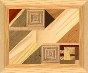 Wooden marquetry can be patterns created from the combination of pine and walnut wood, wooden floor, parquet, cutting board