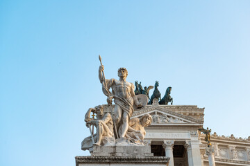 Fototapeta na wymiar detail of the Altare della Patria in Rome, Italy;