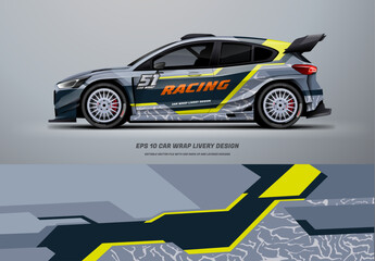 Sporty racing car wrap livery design vector file eps 10