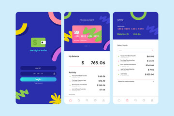 Abstract organic shape colorful app design