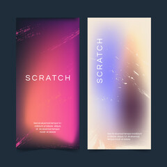 Gradient scratch effect design banner set