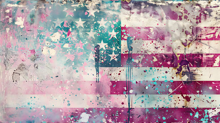 Grunge Patriotism: An Edgy Abstract Background with the American Flag