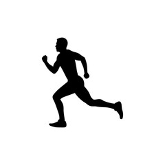 Fototapeta na wymiar Sprinting Runner vector silhouette