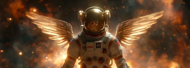 Fotobehang astronaut astronaut with angel wings. Generative AI © Dzmitry