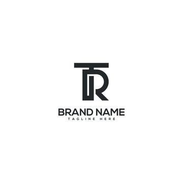 Alphabet RT TR letter logo design vector elements. Initials monogram icon.