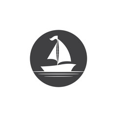 Sailing boat yacht logo vector illustration