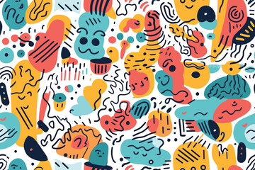 Obraz premium Beautiful floral seamless pattern. Bright illustration, can be used for creating card, invitation card for wedding,wallpaper and textile.