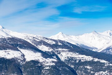 mountain panorama from Pila in Aosta, Italy
