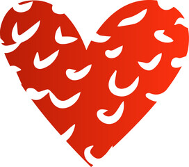 Set of red hearts symbols for love, wedding, valentine