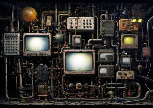 Industrial steampunk theme background
