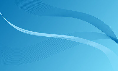 blue light with business lines wave curves on smooth gradient abstract background