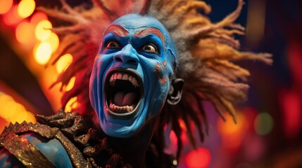 Animated performer spectrum of vivid lights enthusiastic