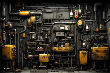 Industrial steampunk theme background
