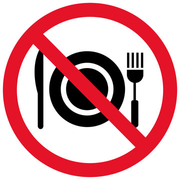 No entry food icon. Without food