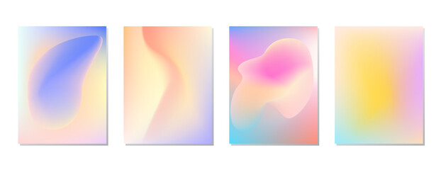 Naklejka premium SET SOFT GRADIENT LIQUID COLOR. POSTER BACKGORUND DESIGN VECTOR TEMPLATE GOOD FOR POSTER, WALLPAPER, COVER, FRAME, FLYER, SOCIAL MEDIA, GREETING CARD