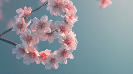 A Circle of Pink Cherry Blossoms