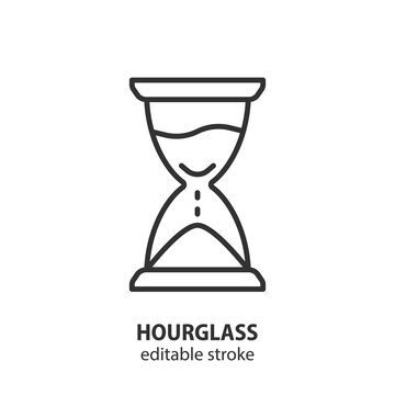 Hourglass line icon. Symbol of time. Editable stroke. Vector illustration.