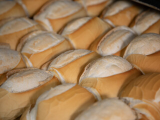 French bread in production inside the bakery