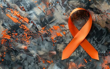 Orange Ribbon for Leukemia Kidney cancer day