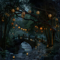 old bridge over river