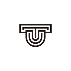 UT TU Letter Monogram Logo. Modern UT or TU letter initials monogram logo template