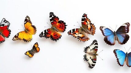 Butterflies Stock Image In White Background  