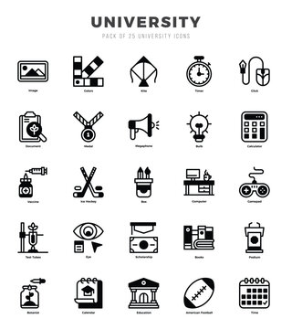 University icons set. Vector illustration.