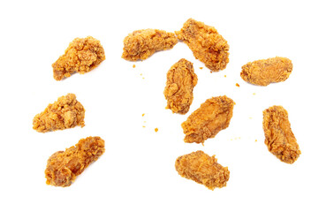 Chicken nuggets isolated white background