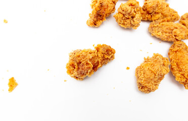 Chicken nuggets isolated white background