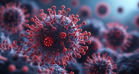 Fototapeta premium Viruses - Tiny but powerful, a close-up look at the unseen threat