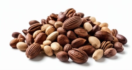 Naklejka premium A variety of almonds, fresh and ready to enjoy
