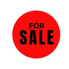 For sale sticker on white background