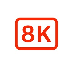 8k sign on white background