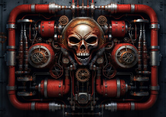 Fototapeta premium Steampunk theme background 