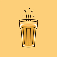 Indian hot drink vector. Indian chai icon. Chai is Indian drink. Kerala tea shop illustration vector eps. Indian Kerala roadside. Kerala tea shop line drawing. Kerala Old.