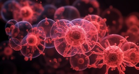  Viral Infection - A microscopic view of a virus spreading through cells