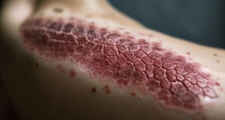  A close-up of a skin condition with a patterned appearance