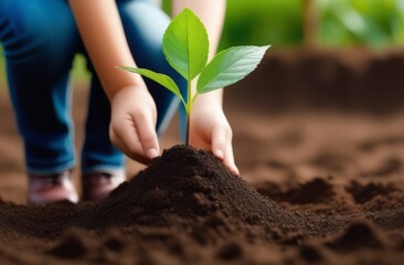 hands holding seedling