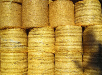 Barn and cereal bale for food for livestock.