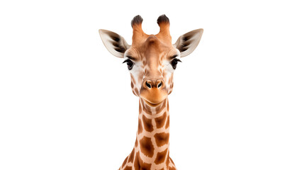 Obraz premium Giraffe animal cut out. Isolated giraffe animal on transparent background