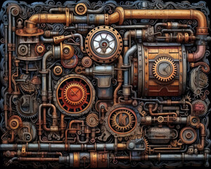 Steampunk theme background
