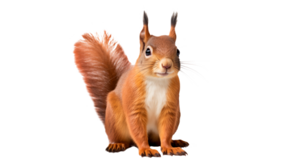 Squirrel animal cut out. Isolated squirrel animal on transparent background
