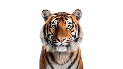 Obraz premium Tiger animal cut out. Isolated tiger animal on transparent background