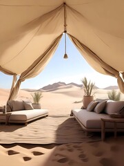 Fototapeta na wymiar lounge chairs on the desert 