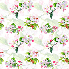 Wrapping Paper with apple Blooming