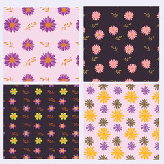 Fototapeta na wymiar Seamless floral pattern for fashion, fabric, wallpaper, print. Hand drawn flower Patterns collection, vector patterns