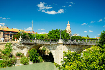 Murcia, Spain. Old bridge and Cathedral view © ttinu