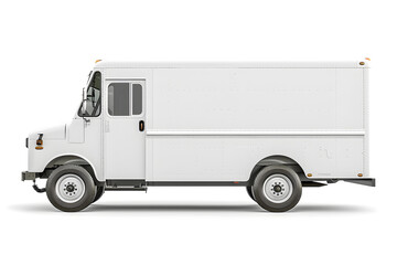 White food truck mock up Side view isolated white background