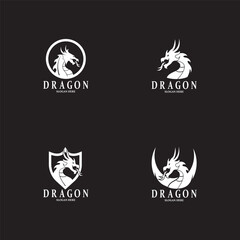 Dragon Silhouette Icon Symbol Vector Illustration