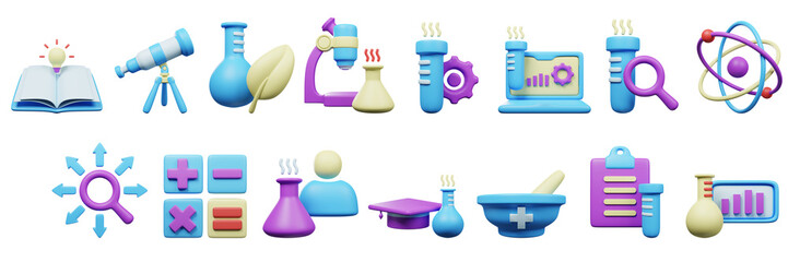 Science 3d icon collection